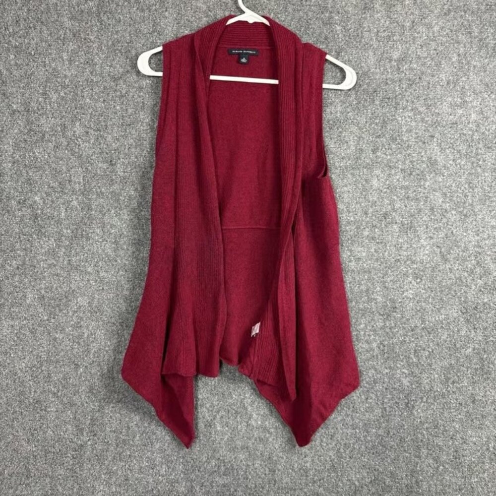 Banana Republic Sweater Womens Size S Red Open Cardigan